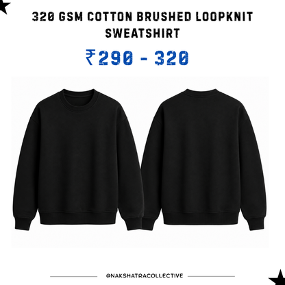320 GSM Black Sweatshirt in Bulk
