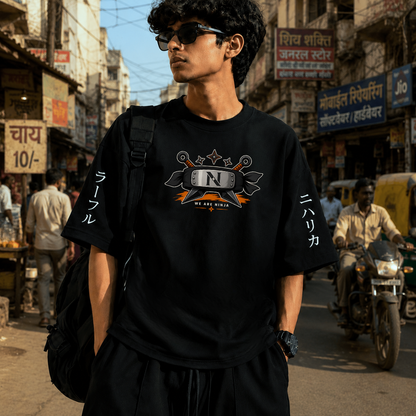 We Are Ninjas | 240 GSM French Terry Oversized | mascot Collection |Graphic Printed T Shirts for Unisex | T-shirt