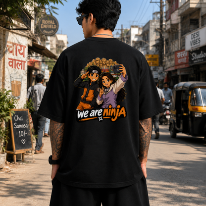 We Are Ninjas | 240 GSM French Terry Oversized | mascot Collection |Graphic Printed T Shirts for Unisex | T-shirt