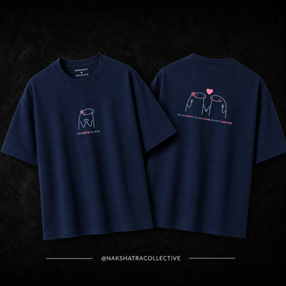 Safe Place Oversized T-shirts | Couple Combo T-shirts in Custom Size | Yin & Yang Collection
