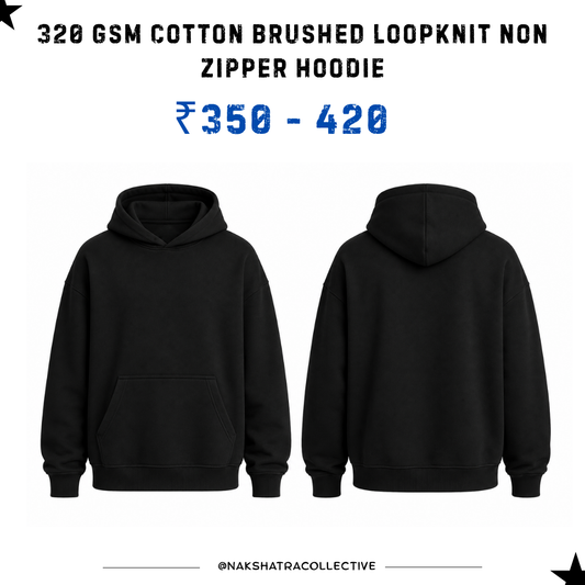320 GSM black Hoodie in Bulk