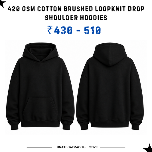420 GSM Drop Shoulder Hoodies in Bulk