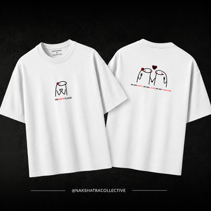 Safe Place Oversized T-shirts | Couple Combo T-shirts in Custom Size | Yin & Yang Collection