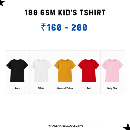 180 GSM  Kid's T-shirt in Bulk
