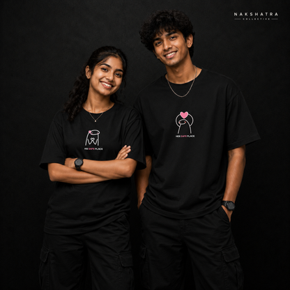 Safe Place Oversized T-shirts | Couple Combo T-shirts in Custom Size | Yin & Yang Collection