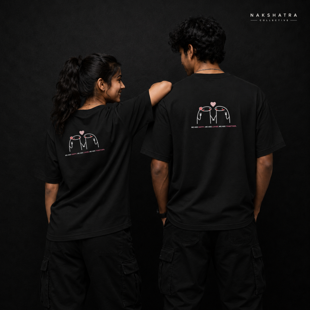 Safe Place Oversized T-shirts | Couple Combo T-shirts in Custom Size | Yin & Yang Collection