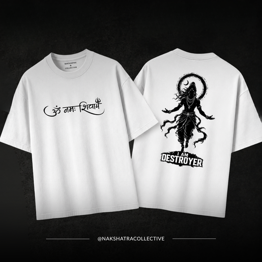 I am Destroyer | 260 GSM French Terry Oversized | First Blessing Collection |Graphic Printed T Shirt