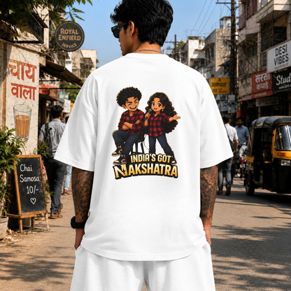 India Got Nakshatra | 240 GSM French Terry Oversized | mascot Collection |Graphic Printed T Shirts for Unisex | T-shirt