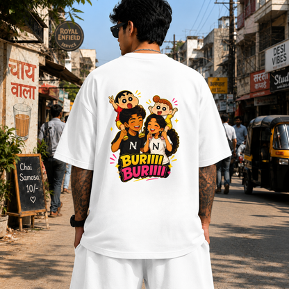 Buri Buri Chaos | 240 GSM French Terry Oversized | mascot Collection |Graphic Printed T Shirts for Unisex | T-shirt