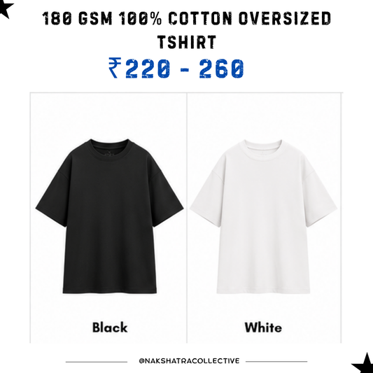 180 GSM 100% Cotton Oversized T-shirt in Bulk