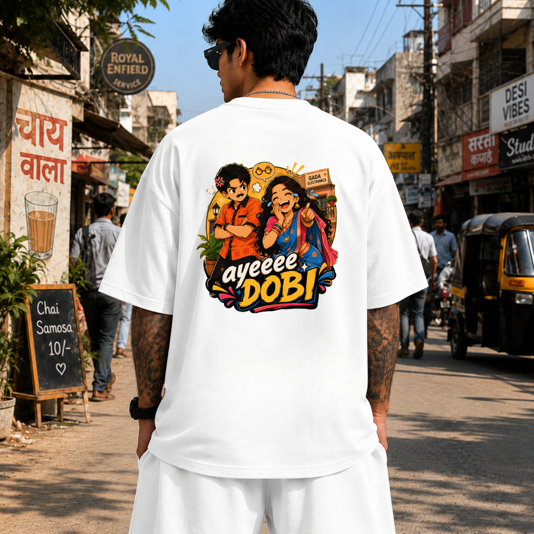 Ayee Dobi  | 240 GSM French Terry Oversized | mascot Collection |Graphic Printed T Shirts for Unisex | T-shirt