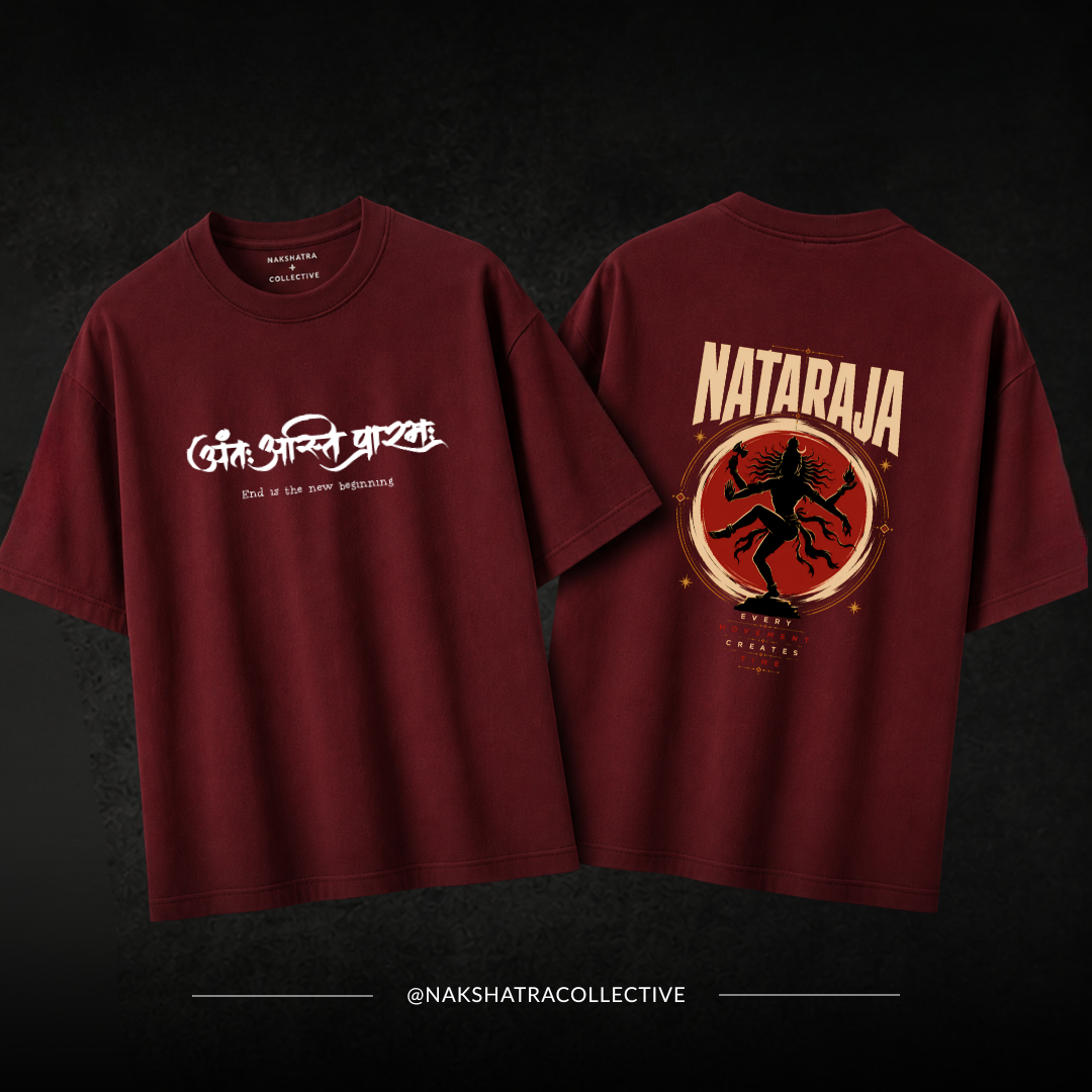 Lord Nataraja | 240 GSM French Terry Oversized | First Blessing Collection |Graphic Printed T Shirts for Unisex | T-shirt