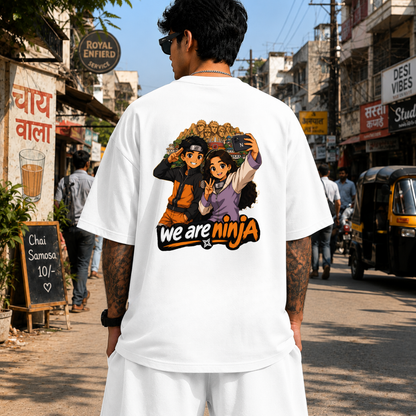 We Are Ninjas | 240 GSM French Terry Oversized | mascot Collection |Graphic Printed T Shirts for Unisex | T-shirt