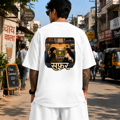 Safar Suhana | 240 GSM French Terry Oversized | mascot Collection |Graphic Printed T Shirts for Unisex | T-shirt