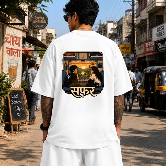 Safar Suhana | 240 GSM French Terry Oversized | mascot Collection |Graphic Printed T Shirts for Unisex | T-shirt