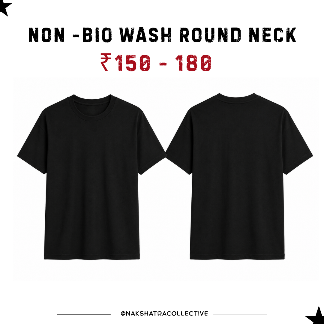 180 GSM Non -Bio Wash Round Neck t-shirt in Bulk