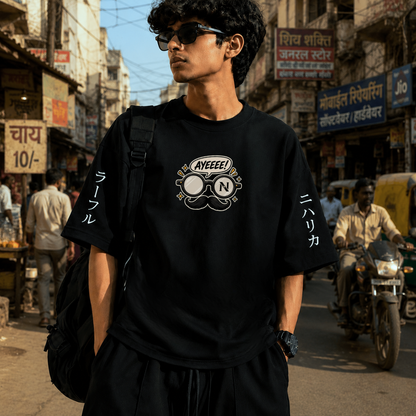 Ayee Dobi  | 240 GSM French Terry Oversized | mascot Collection |Graphic Printed T Shirts for Unisex | T-shirt