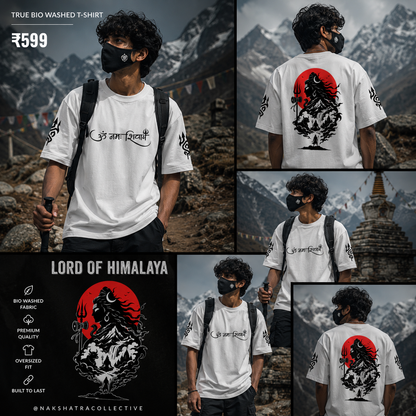 Lord Of Himalaya | 240 GSM french Terry Oversized | The First Blessing Collection | Unisex Tshirt
