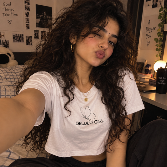 Delulu Girl Crop Top | Vaylkrie Power Awaken collection | 180 GSM Crop top