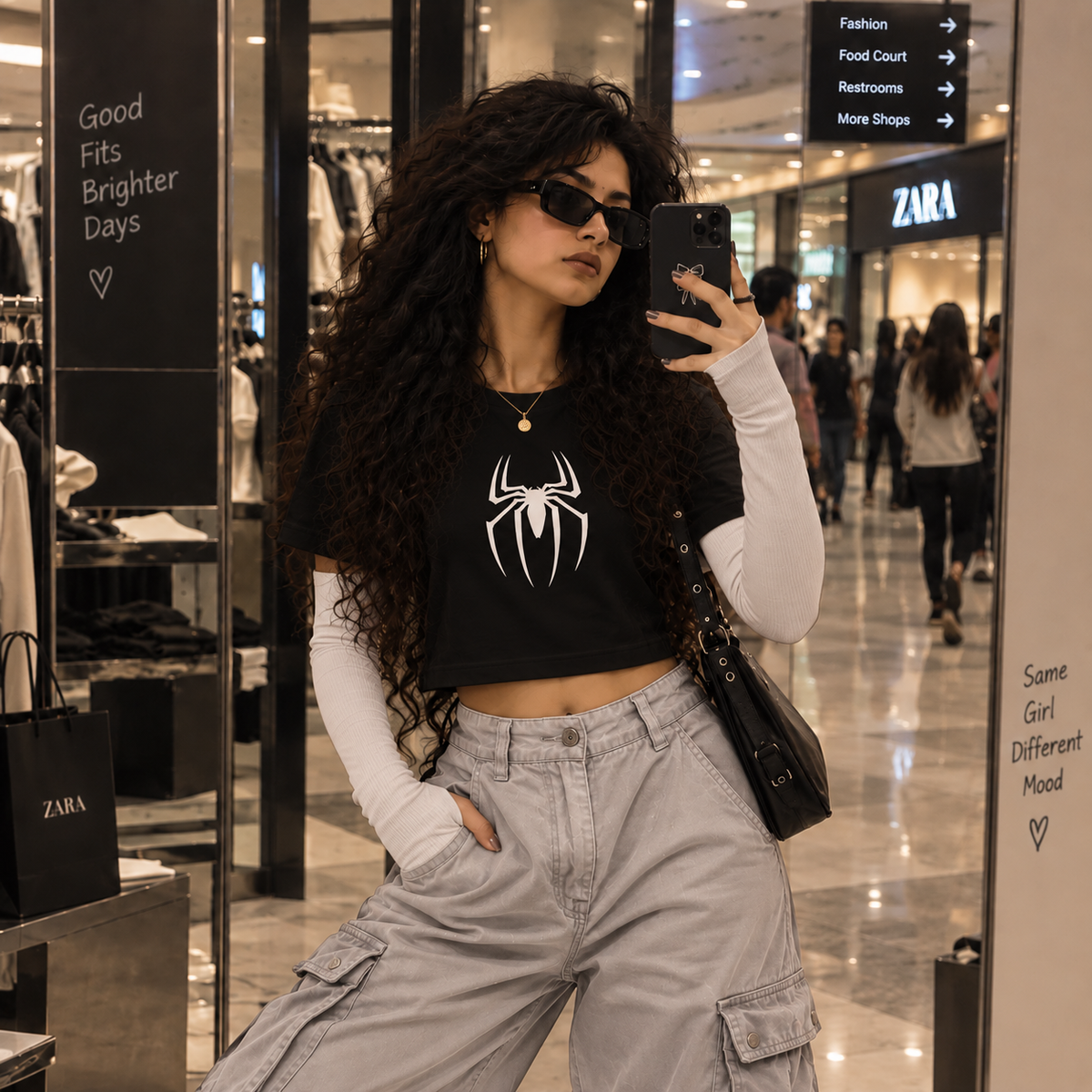 Spiddy Crop Top Dark Version | Vaylkrie Power Awaken Collection | 180 GSM Crop Top