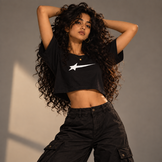 Vaylkrie Star Crop Top Dark Version | Vaylkrie Power Awaken collection | 180 GSM Crop Top