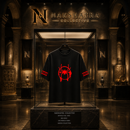 Red Spidy - Lost Artifact 03 | 240 GSM French Terry Oversized | Makda Collection |Graphic Printed T Shirts for Unisex | T-shirt