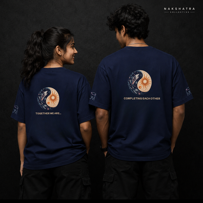 Yin & Yang Signature Oversized T-shirt | Couple Combo T-shirts in Custom Size | Yin & Yang Collection