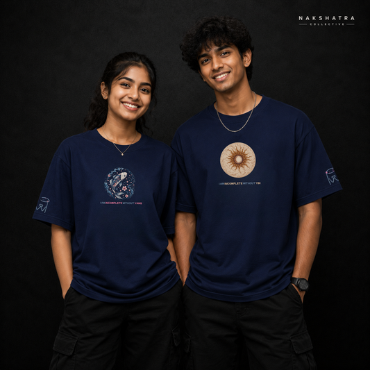 Yin & Yang Signature Oversized T-shirt | Couple Combo T-shirts in Custom Size | Yin & Yang Collection
