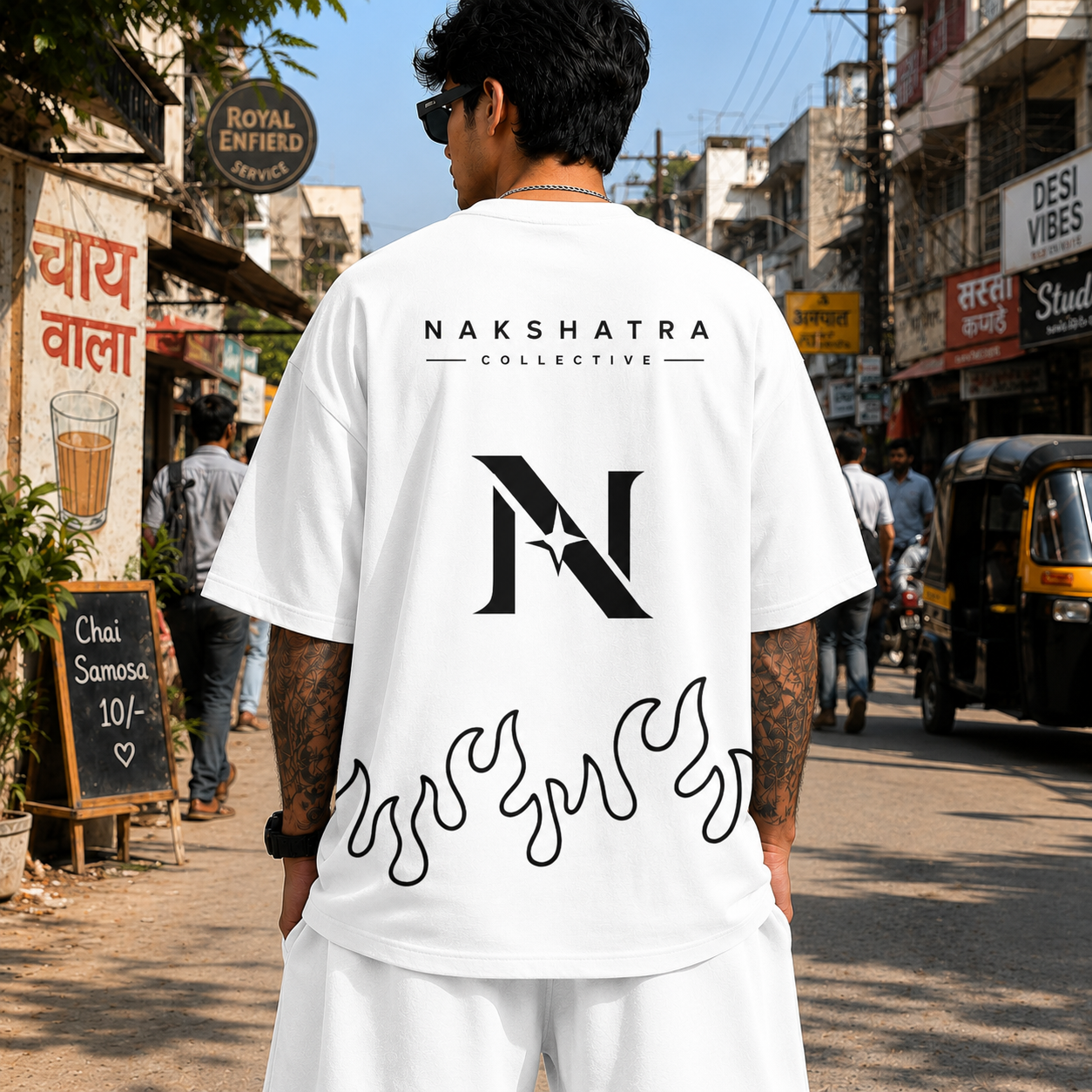 Flame Tee | 240 GSM French Terry Oversized | Graphic Printed T Shirts | T-shirt